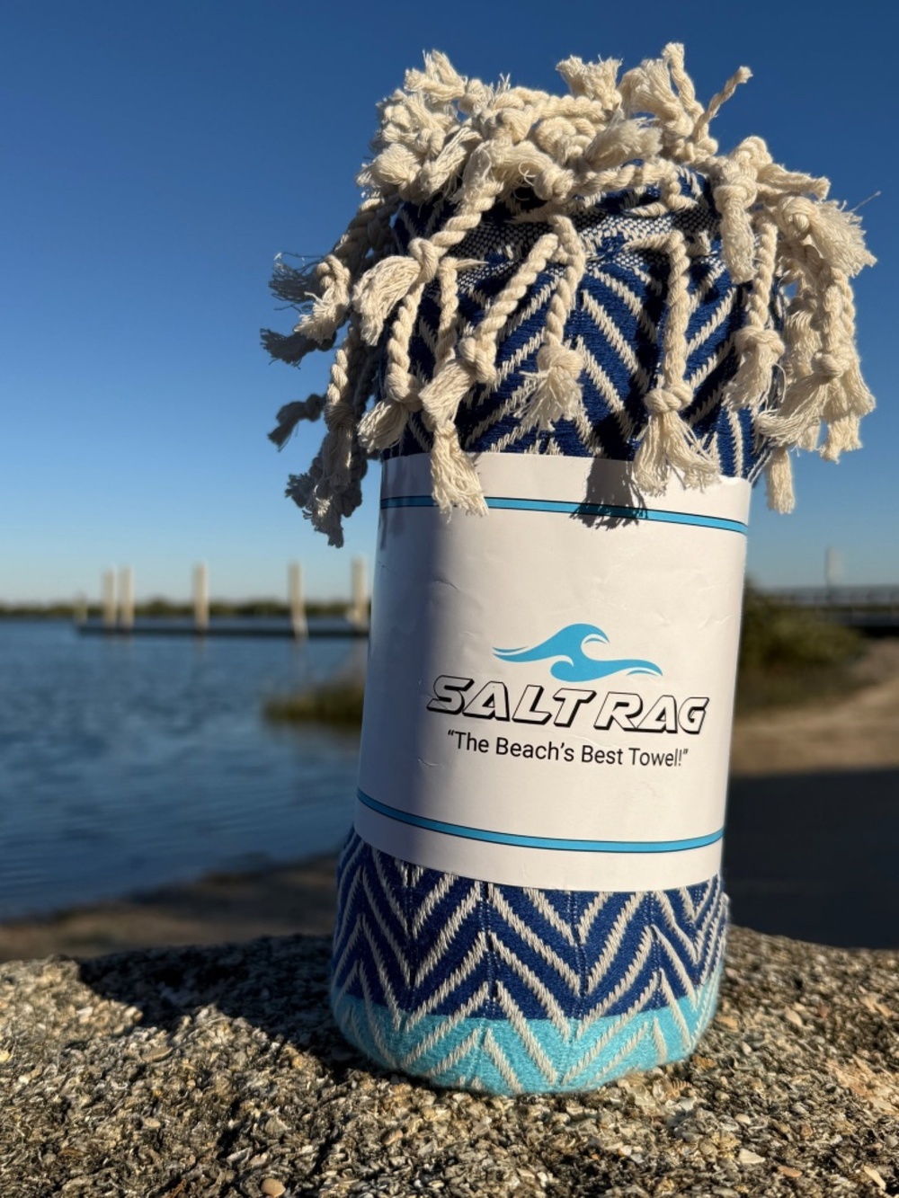 Royal Rag Blue — Salt Rag™ Sand-Resistant Turkish Beach Towel